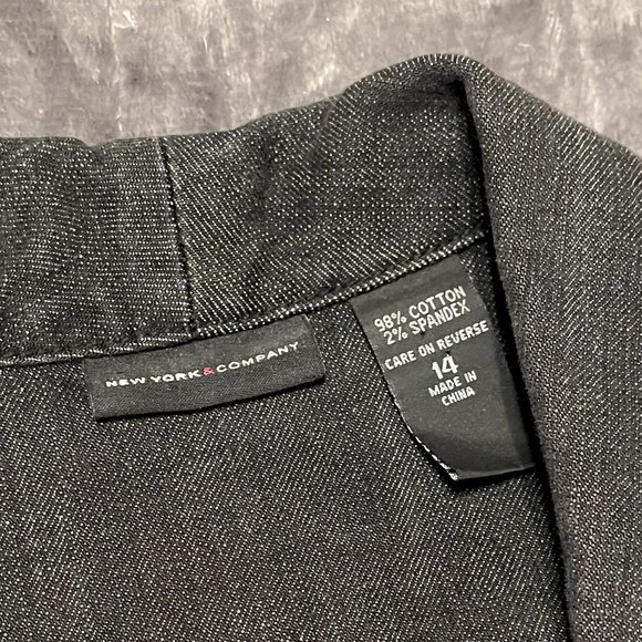 New York & Company Charcoal Gray Denim Blazer - Picture 9 of 10